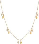 BY ADINA EDEN Diamond Pave/Solid Marquise Charm Necklace 14K