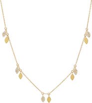 BY ADINA EDEN Diamond Pave/Solid Marquise Charm Necklace 14K
