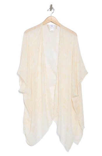 Melrose And Market Floral Print Ruana In Oat