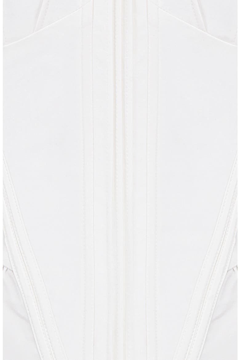 Gigou Bow Strap Peplum Corset Top, Alternate, color, WHITE