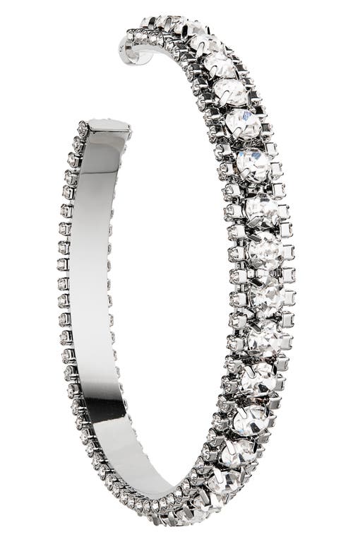 Area Large Crystal Hoop Earrings In Metallic
