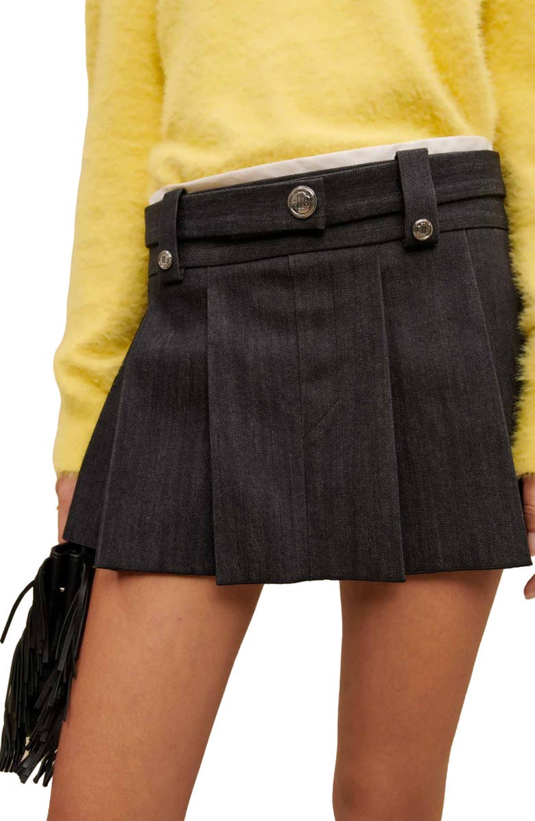 maje Jinime Pleated Miniskirt, Alternate, color,