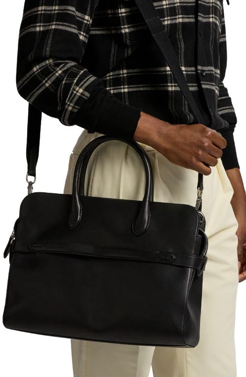 Ralph Lauren Purple Label Bedford Calfskin Leather Briefcase In Black