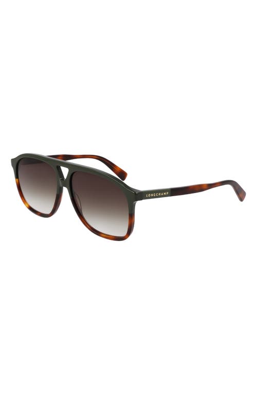 Longchamp Heritage 58mm Gradient Aviator Sunglasses