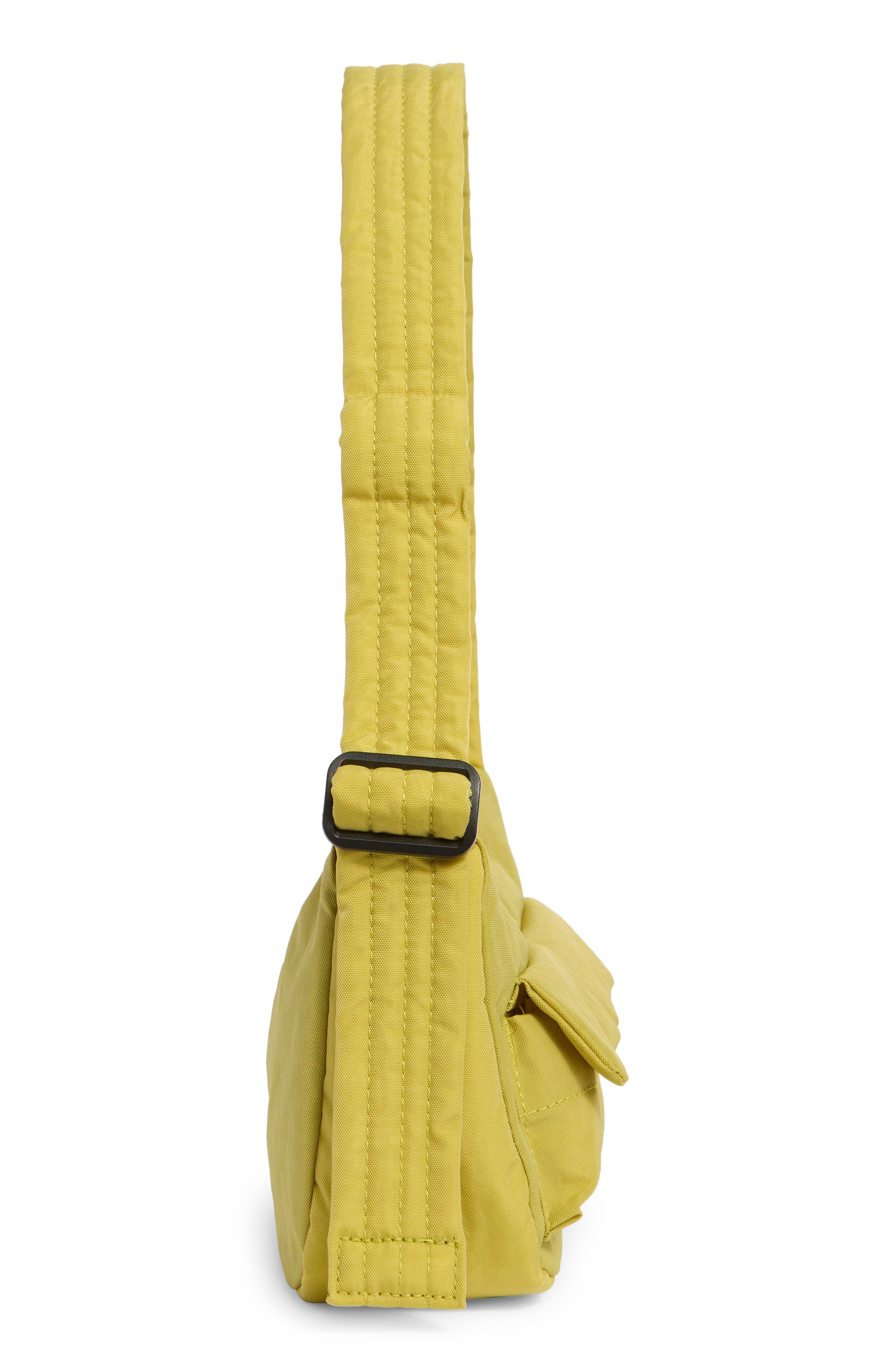 Baggu Recycled Nylon Cargo Shoulder Bag, Alternate, color, Lemongrass