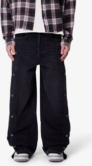 mnml Offset Button Baggy Jeans