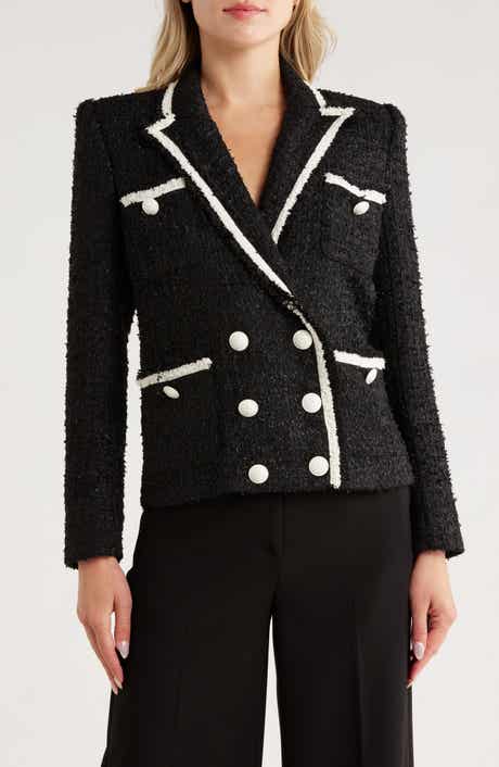 L'AGENCE Alectra Double Breasted Tweed Jacket