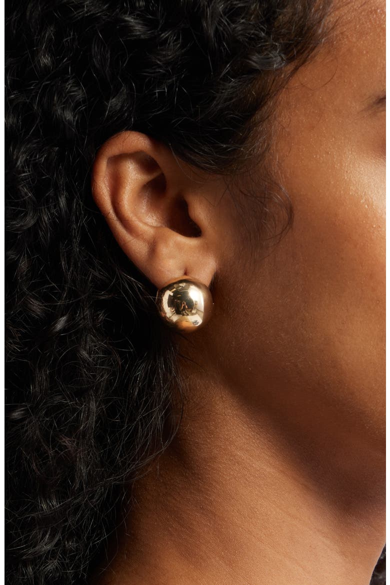 Orb Huggie Hoop Earrings, Alternate, color, GOLD