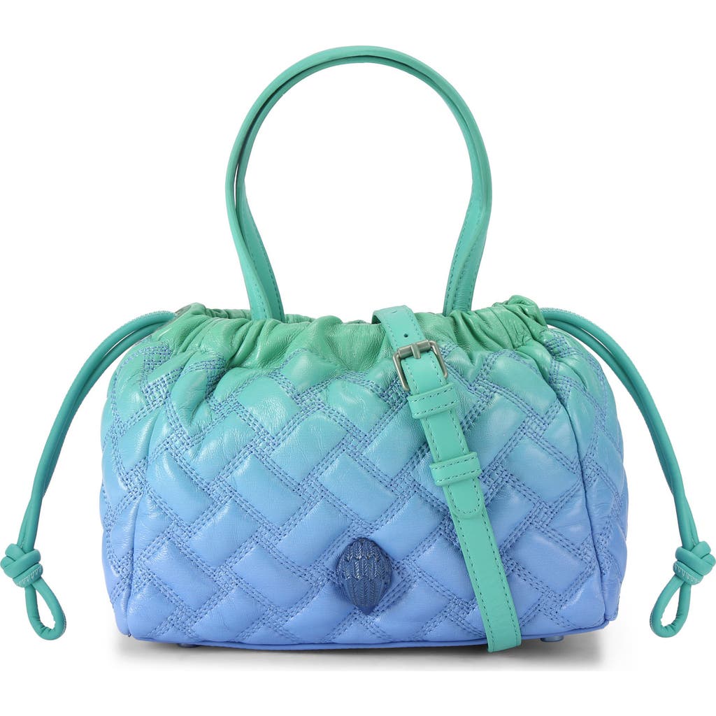 Kurt Geiger London Small Kensington Leather String Tote In Dark Blue