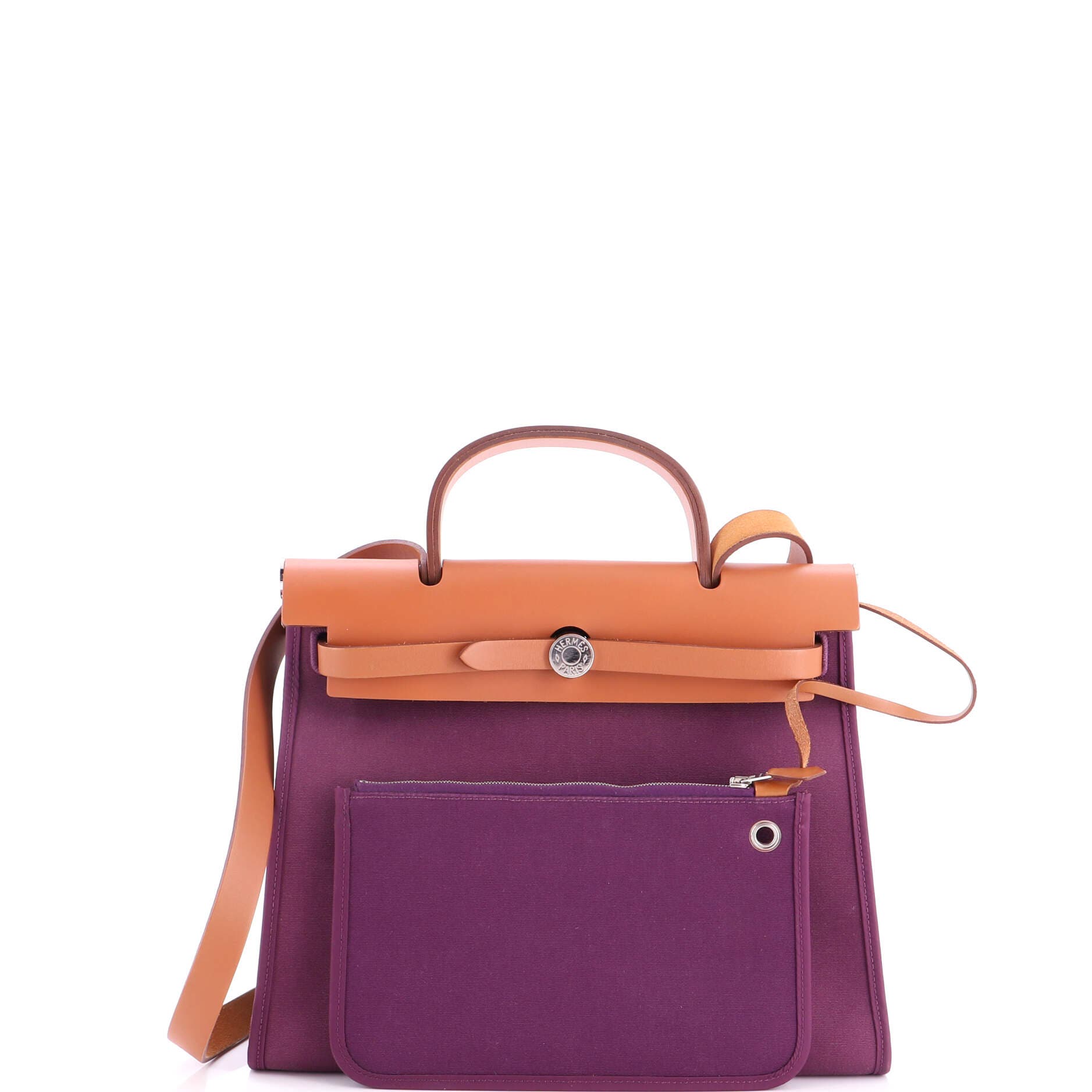 Herbag Zip Leather and Toile 31, Alternate, color, Red