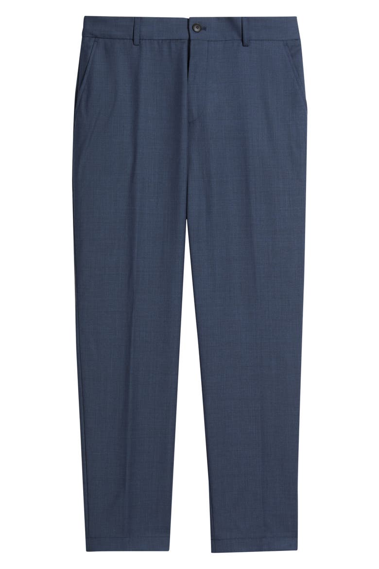 Virgin Wool Flat Front Trousers, Alternate, color, OPEN BLUE