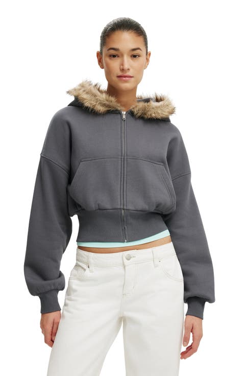 Women's Oversized Zip Through Hoodie