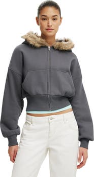 Cotton On Women's Oversized Zip Through Hoodie