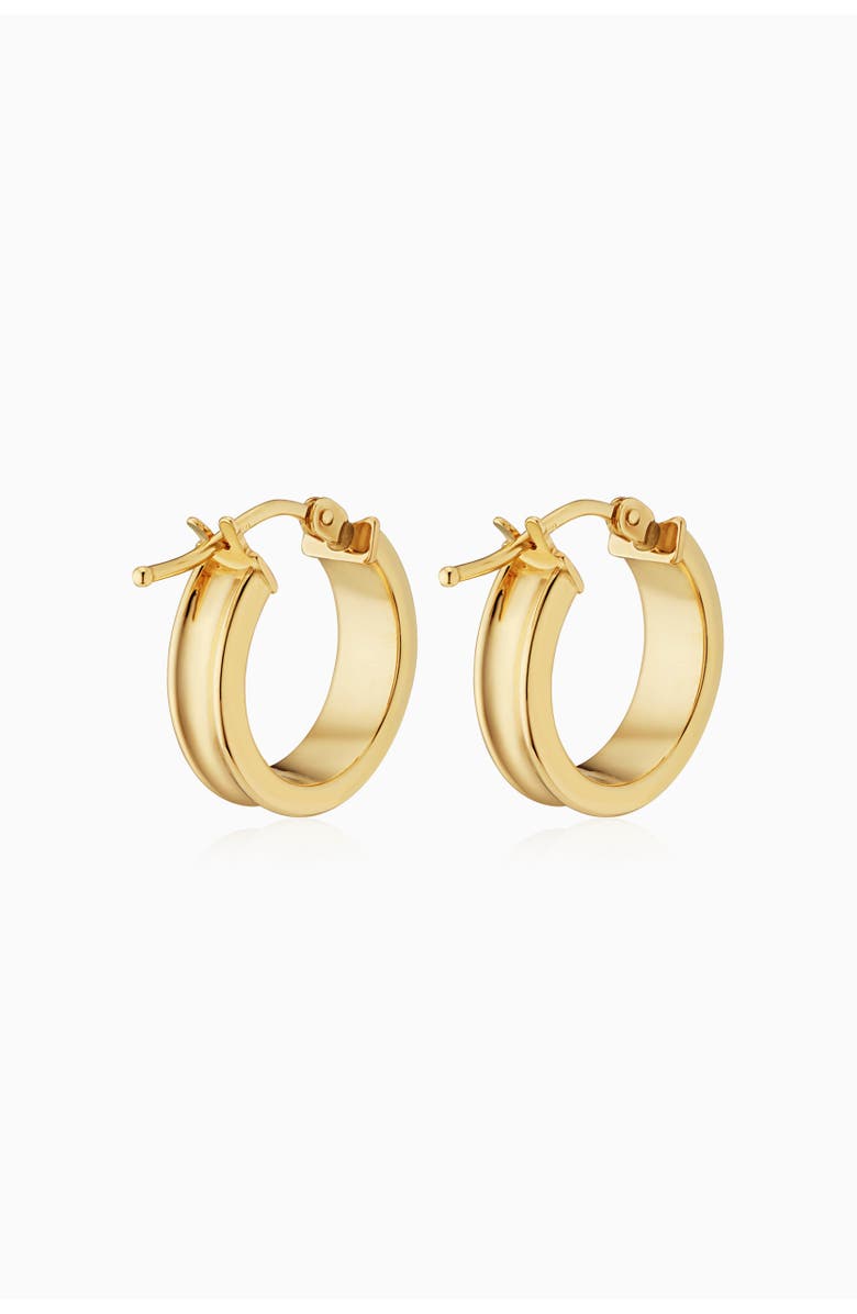 Oradina 18K Yellow Gold Half Pipe Hoops, Alternate, color, Yellow Gold