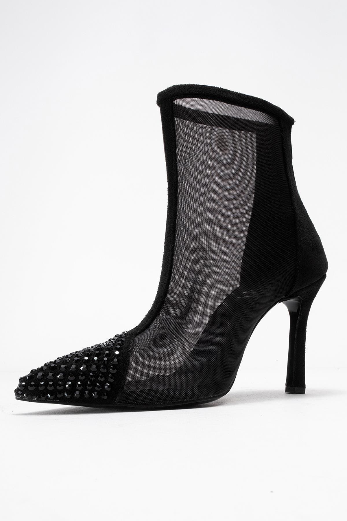 Prologue Shoes Farella Mesh Embellished Back-Zip Bootie, Alternate, color, 