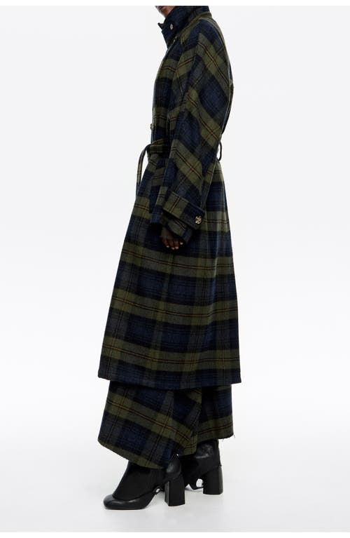 Bimba Y Lola Checked Double-face Double-breasted Coat In Blue