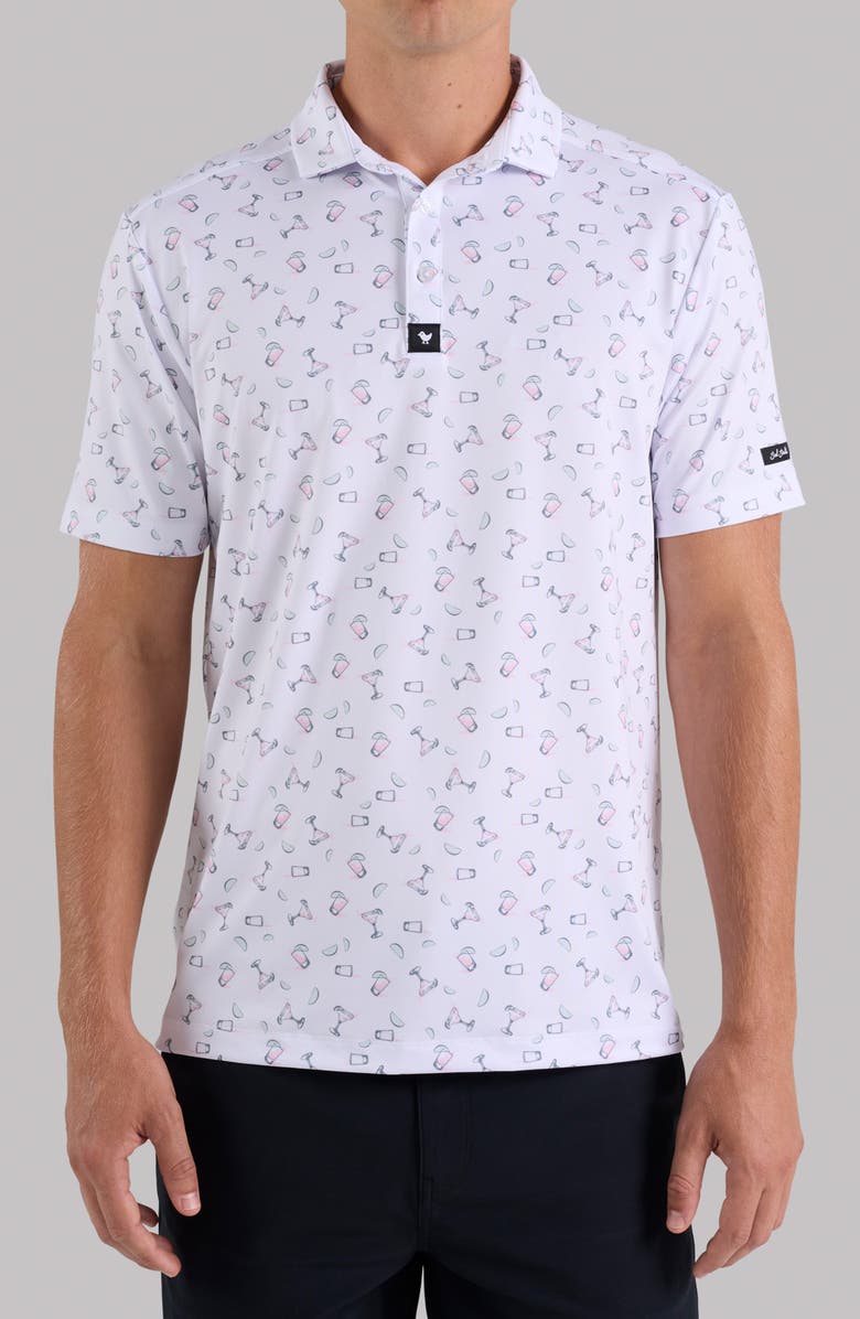 Bad Birdie Core Performance Polo, Main, color, Legs For Days - Frosty Petal