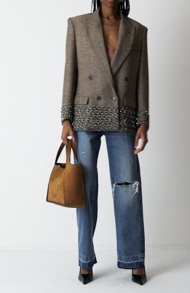 【送料&関税込】Stella McCartney Falabella Jeans STELLA MCCARTNEY Falabella distressed embellished high-rise