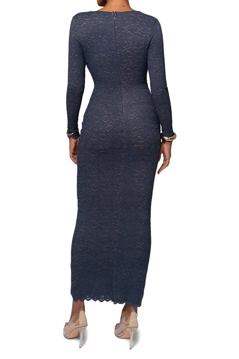 Reunited Lace Long Sleeve Maxi Dress, Alternate, color, BLUE