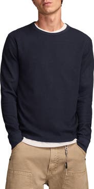 Lucky Brand Duofold Textured Long Sleeve Cotton T-Shirt