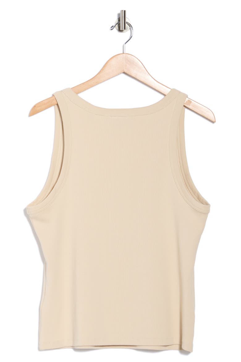 Birke Scoop Neck Stretch Cotton Tank, Alternate, color, LIMESTONE