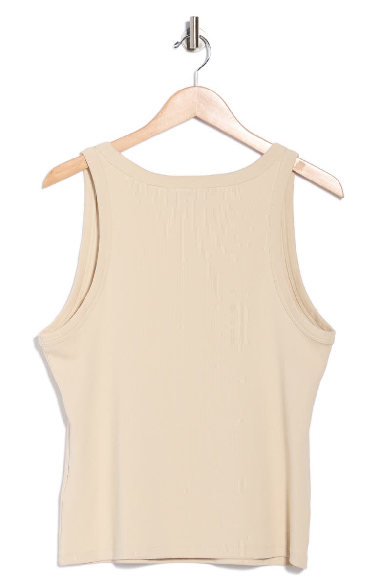 Veronica Beard Birke Scoop Neck Stretch Cotton Tank, Alternate, color, Limestone