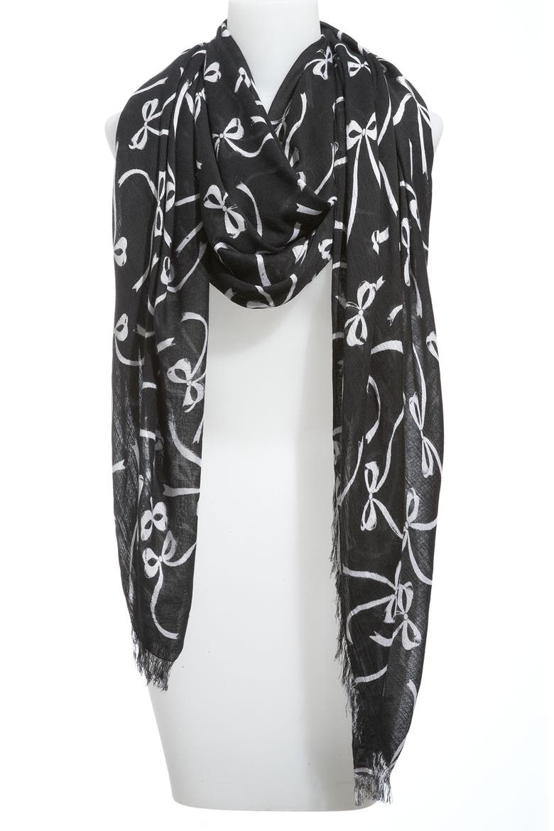 'Bow' Scarf, Alternate, color, BLACK