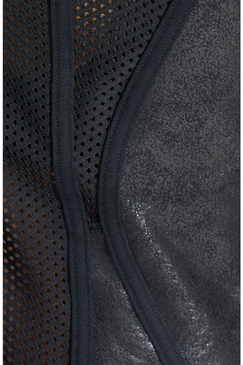 'Aria' Distressed Metallic Jacket, Alternate, color, BLACK