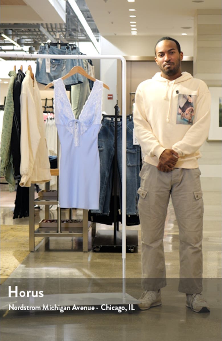 Nourish Lace Trim Satin Minidress, sales video thumbnail