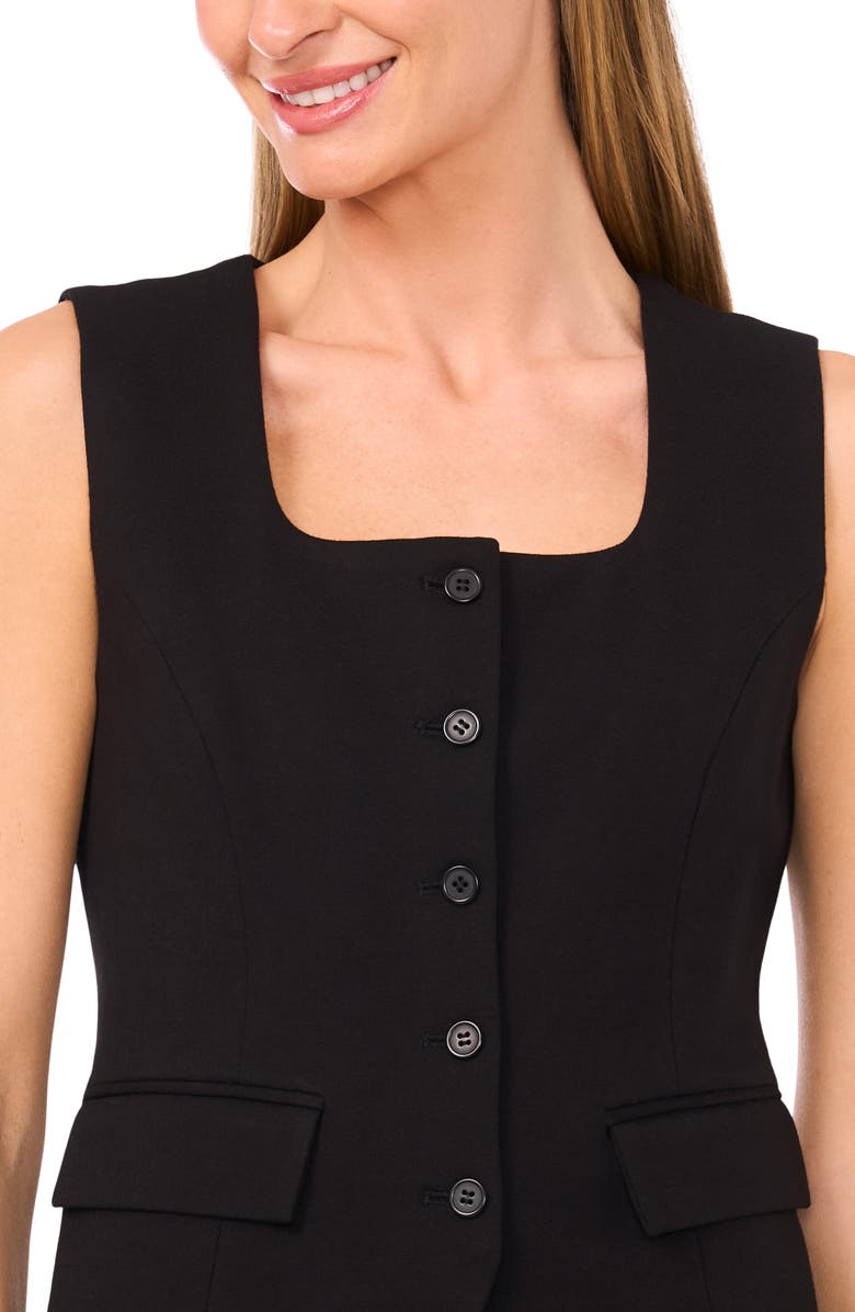 Halogen<sup>®</sup> Square Neck Ponte Vest, Alternate, color, Rich Black