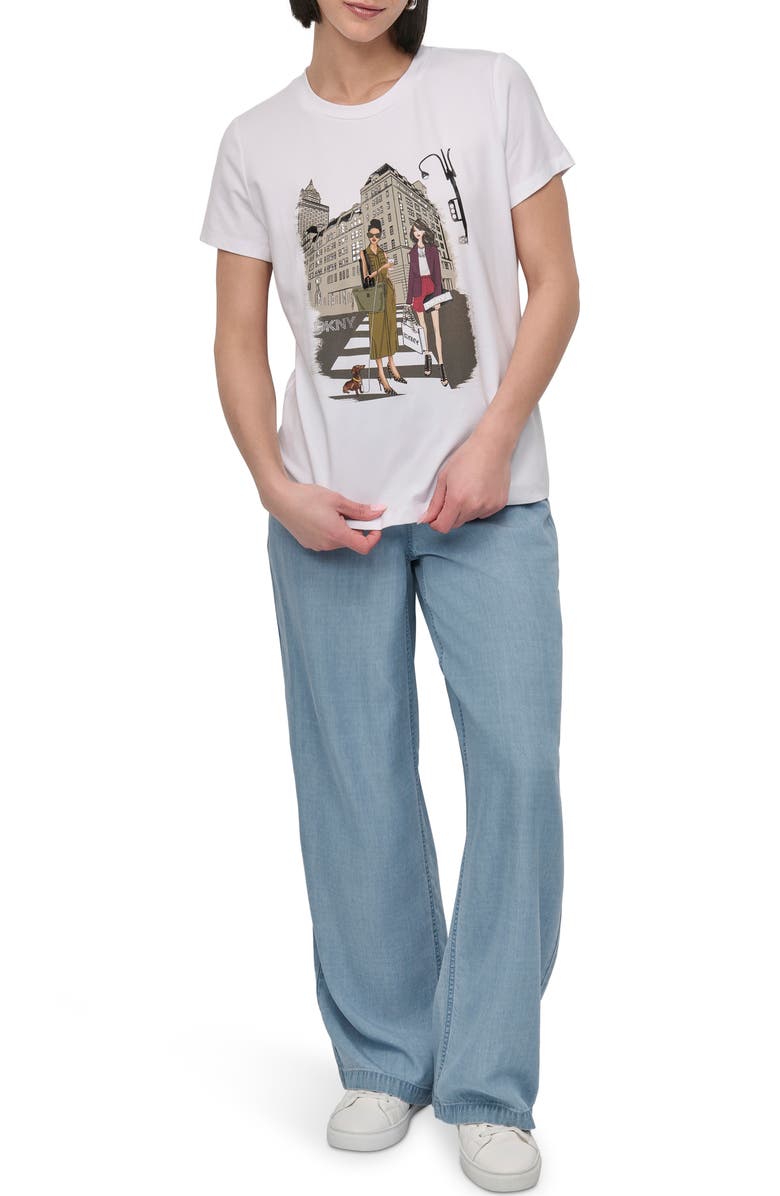 DKNY 5th Avenue Graphic T-Shirt, Alternate, color, White