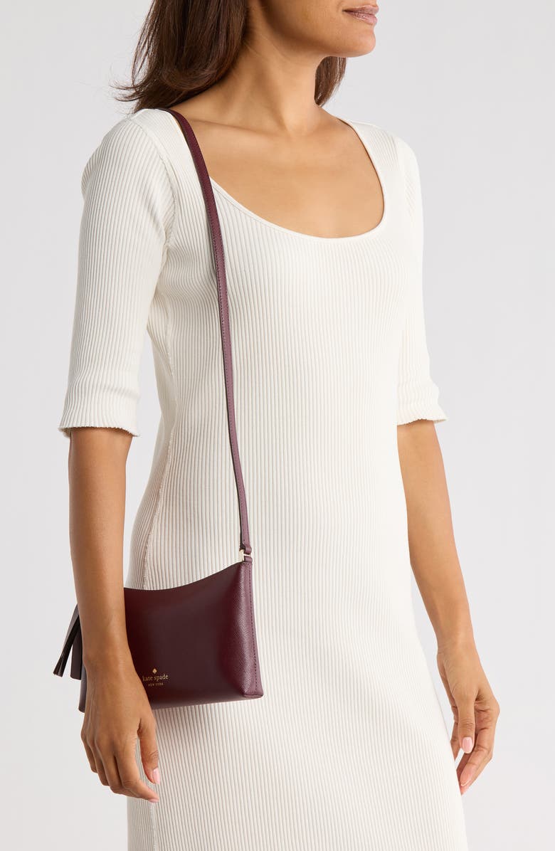 Kate Spade New York sadie saffiano leather small crossbody bag, Alternate, color, Grenache