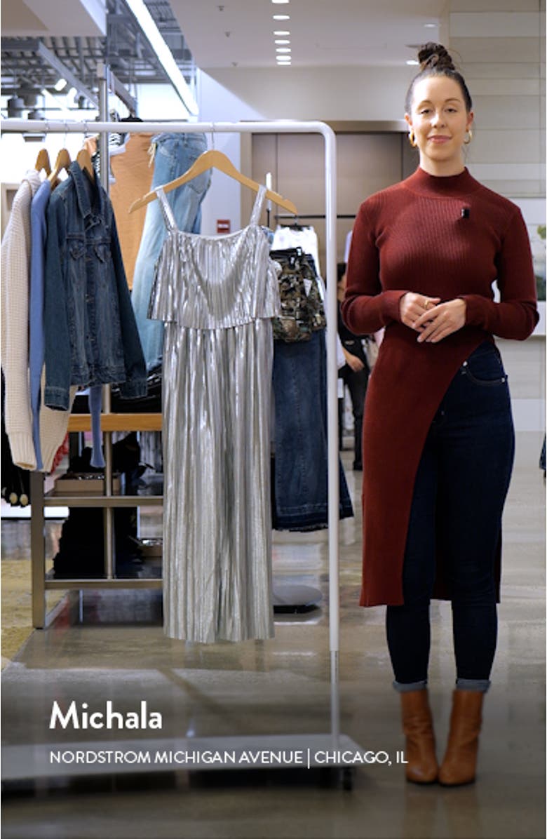 Kids' Metallic Plissé Wide Leg Jumpsuit, sales video thumbnail