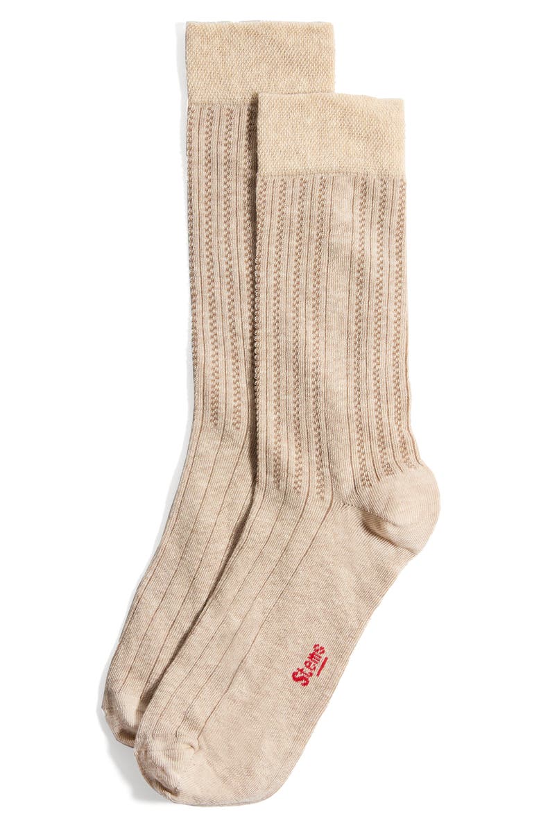 Stems Lola Cotton & Cashmere Comfort Crew Socks, Main, color, Cream