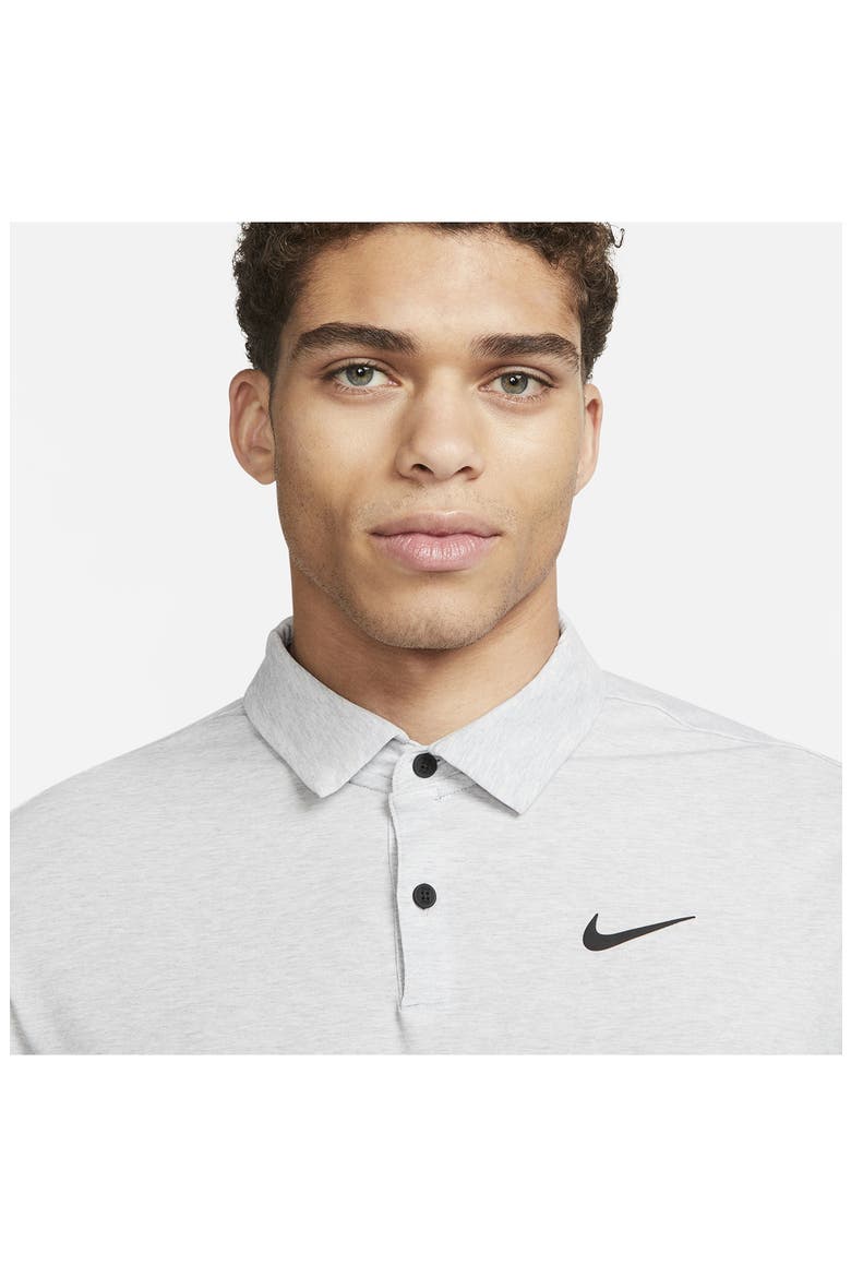 Dri-FIT Heathered Golf Polo, Alternate, color, LIGHT SMOKE GREY/ BLACK