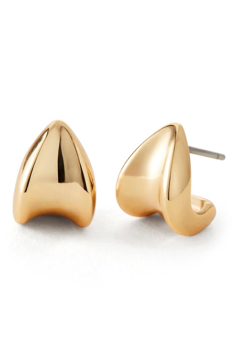 Mini Paige Puff Earrings, Main, color, HIGH POLISH GOLD