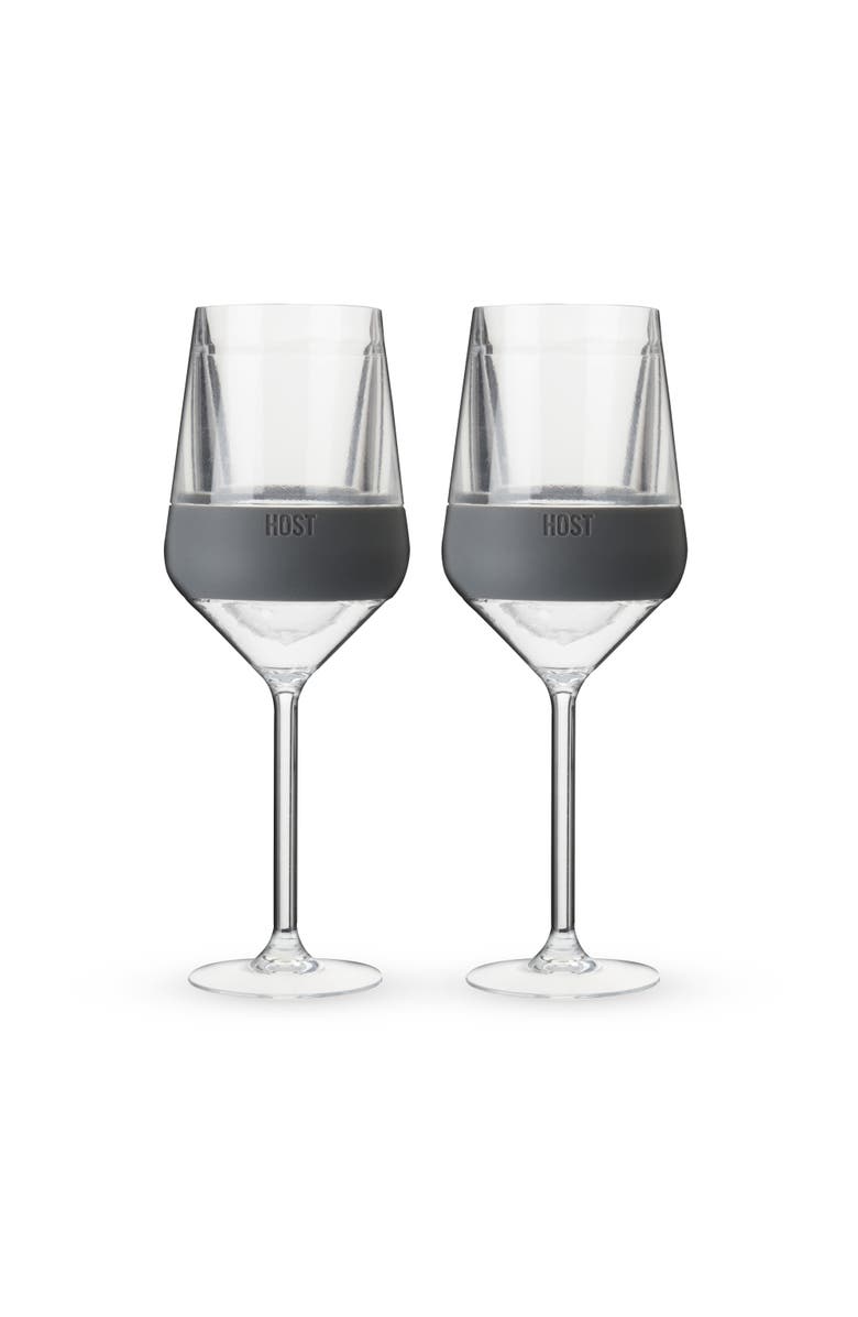 HOST Stemmed Wine FREEZE Cooling Cup Set of 2, Alternate, color, Gray