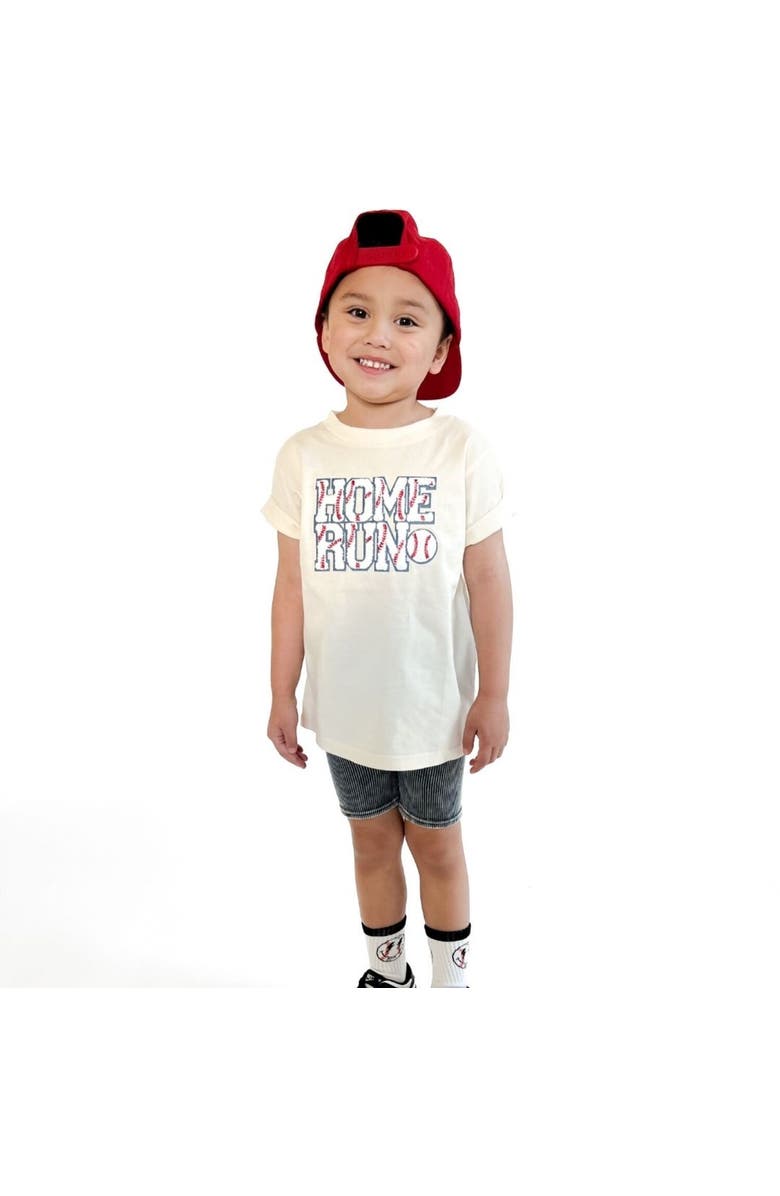 Sweet Wink Home Run Patch Short Sleeve T-Shirt, Alternate, color, Natural