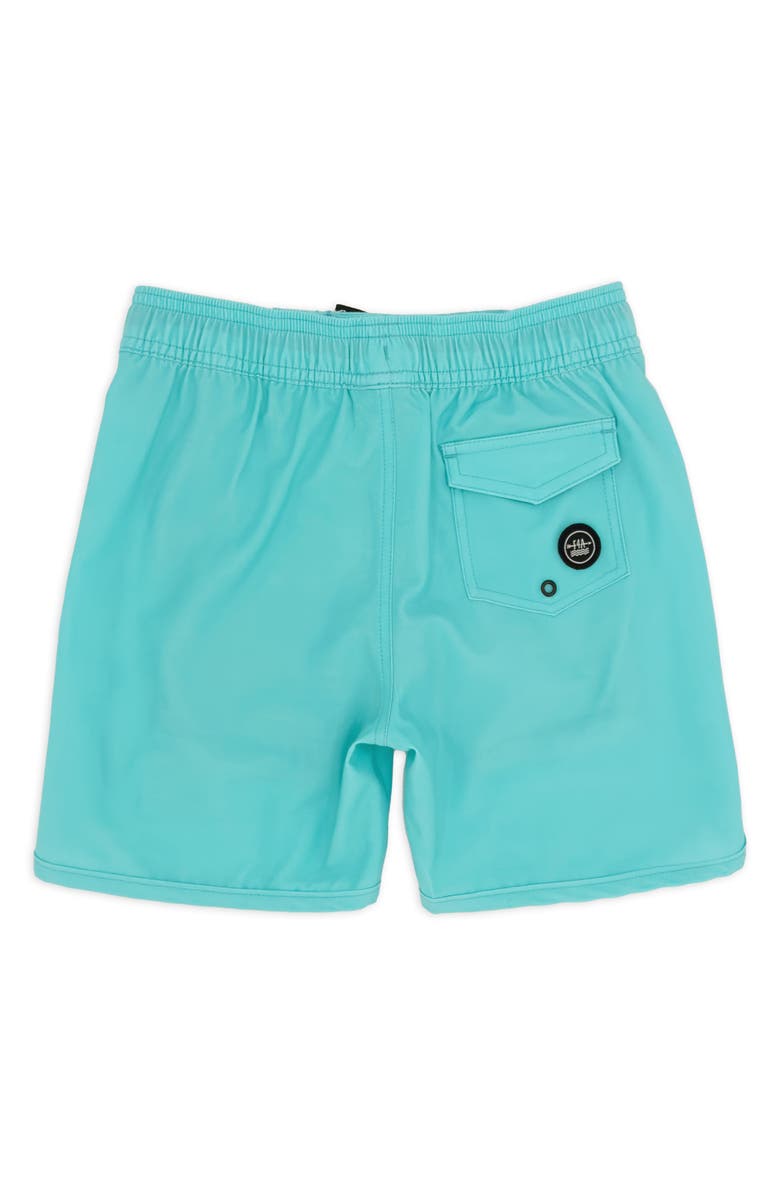 Feather 4 Arrow Kids' Scallop Board Shorts, Alternate, color, Ocean Blue