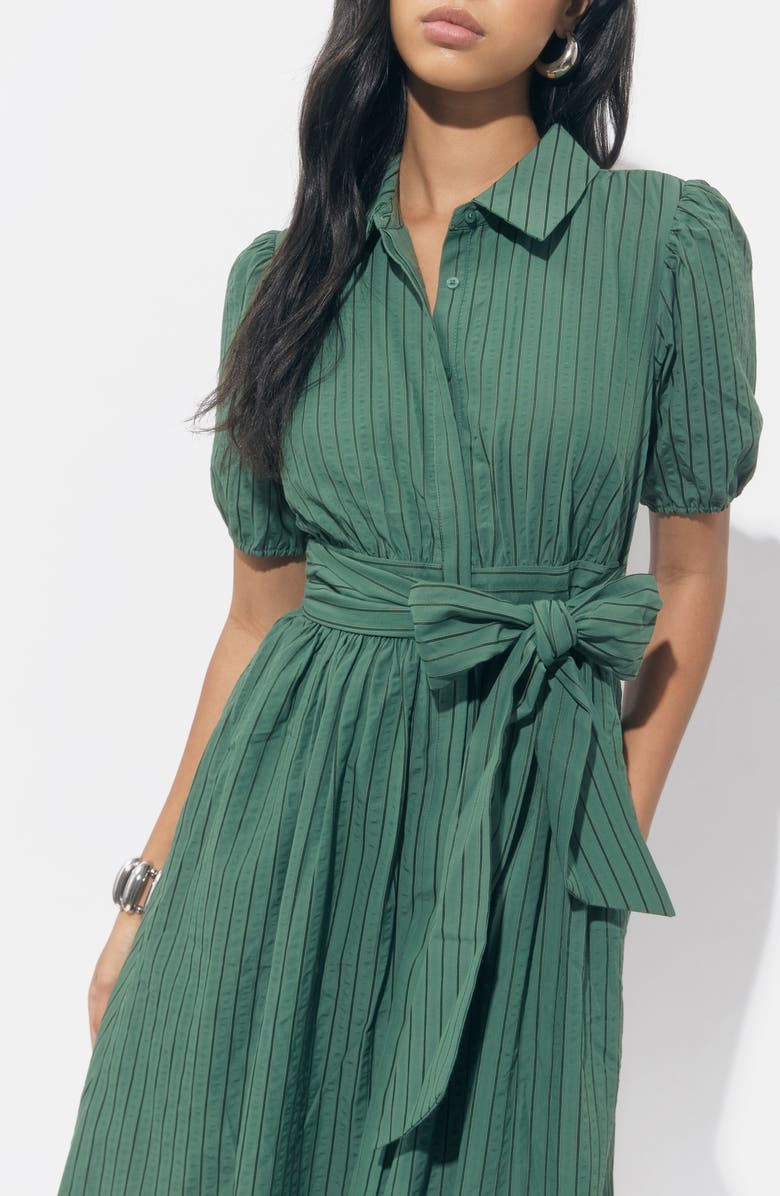 Adelyn Rae Traici Stripe Shirtdress, Alternate, color, Olive