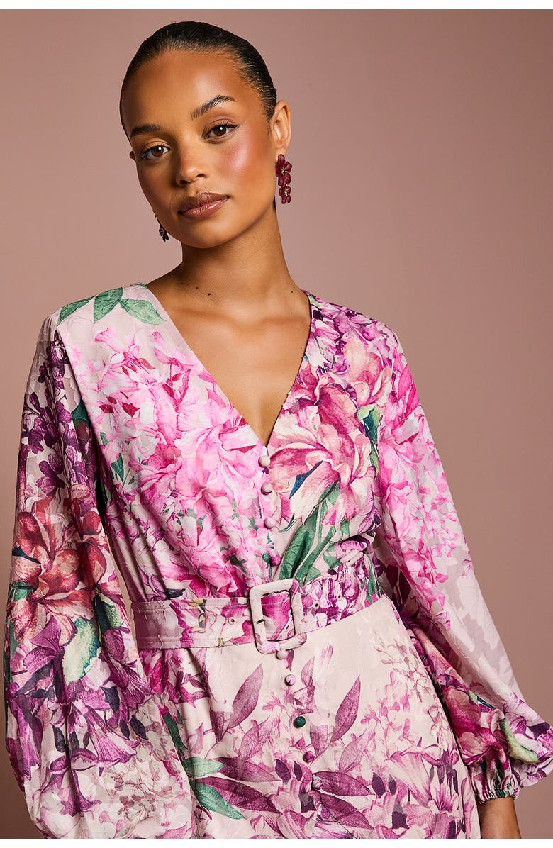 Coast Chiffon Midaxi Dress With Belt, Alternate, color, Pink