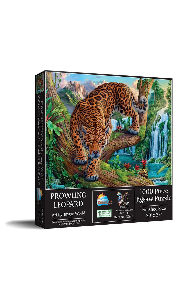 Prowling Leopard 1000 piece Jigsaw Puzzle for Adults, Main, color, Multicolor