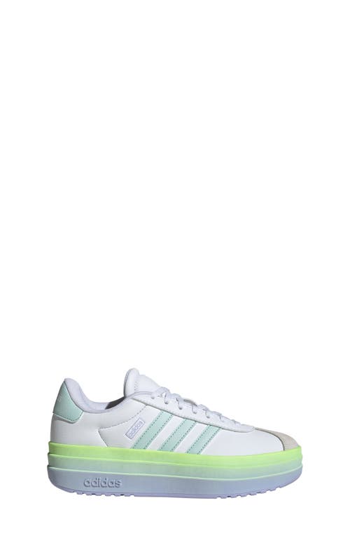 Adidas Originals Adidas Kids' Vl Court Bold Lifestyle Sneaker In White/mint/violet Tone