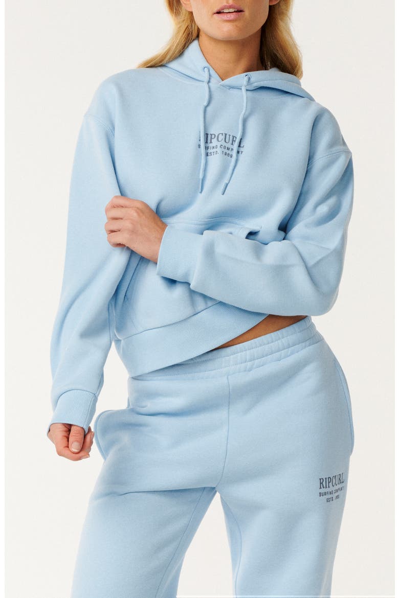 Surf Staple Relaxed Fit Cotton Blend Hoodie, Main, color, POWDER BLUE