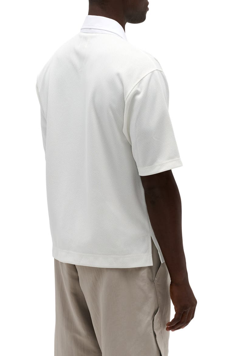 Made in USA Relaxed Mesh Zip Polo, Alternate, color, SEA SALT