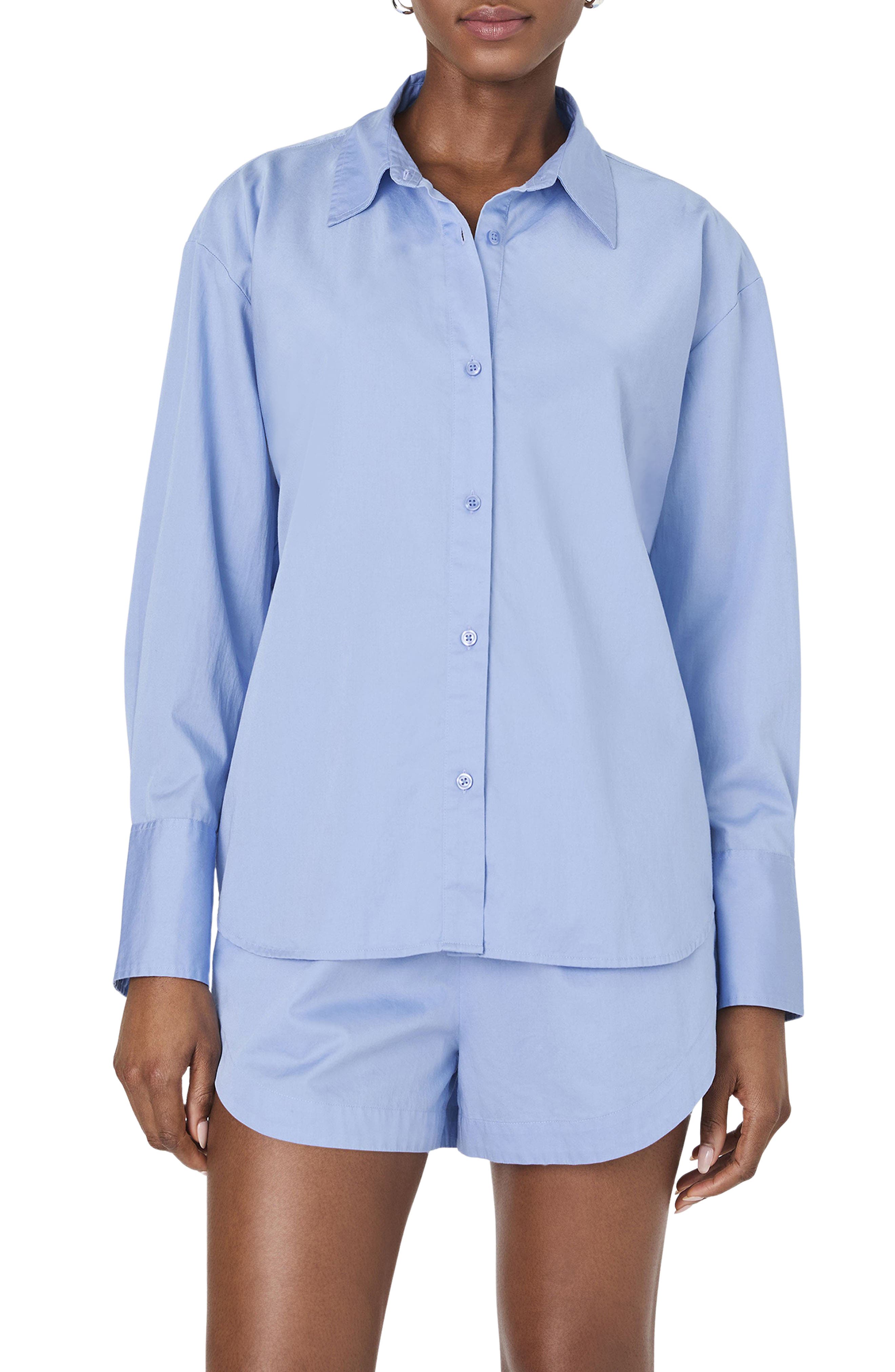 French Connection Alexis Oversize Crossover Cotton Button-Up Shirt