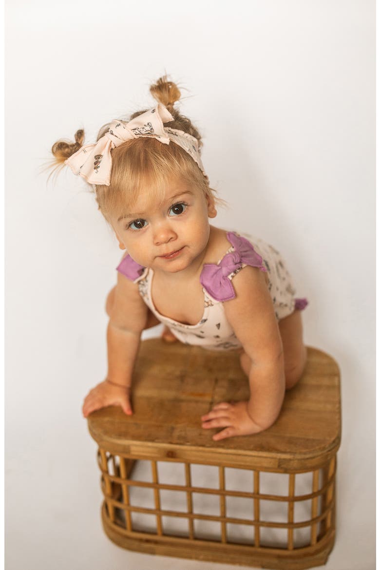x Paddington Bear™ Organic Cotton Ruffle Bodysuit, Alternate, color, SWEET PADDINGTON