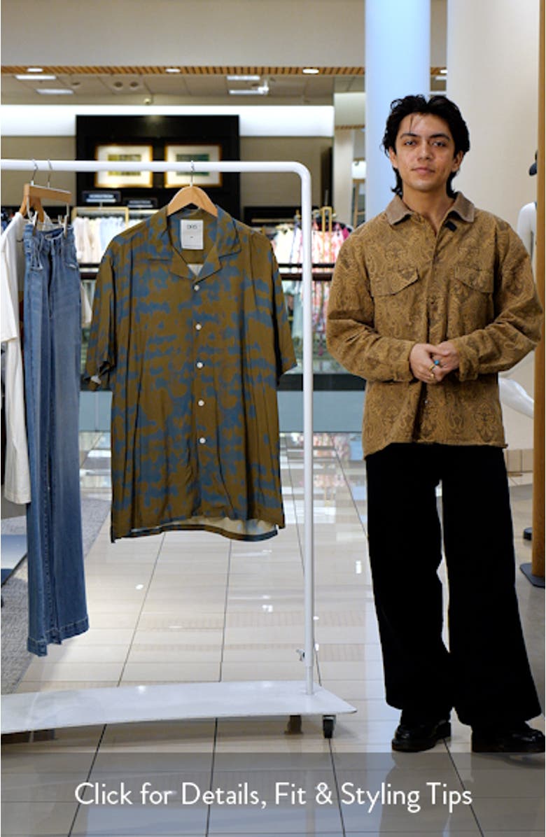 Highland Abstract Print Viscose Camp Shirt, sales video thumbnail