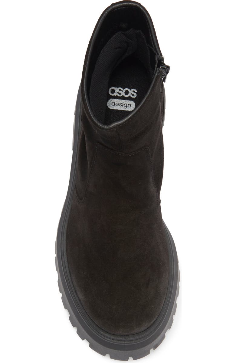 ASOS DESIGN Antigua Suede Sock Platform Boot, Alternate, color,