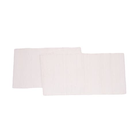 White Chindi Plain Solid Machine Washable Table Runner 14" x 72"
